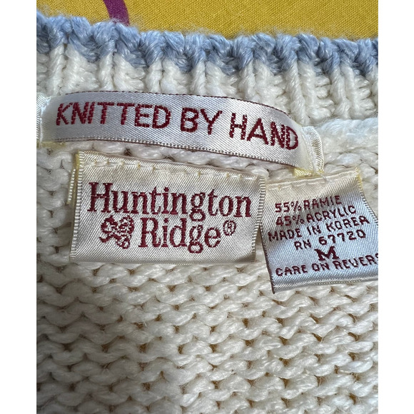 Vintage Huntington Ridge Hand Knitted Cardigan, Size M - Picture 5 of 10